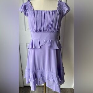 Byinns Women's Summer Ruffle Dress Sundresses On/ Off Shoulder Sleeveless Size L